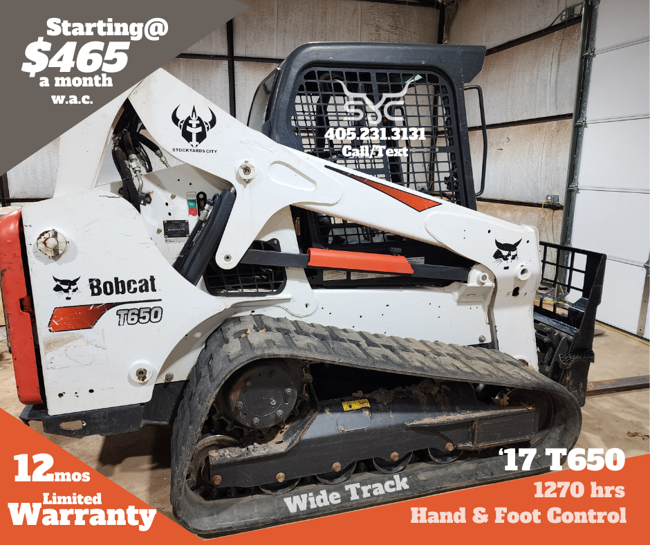 '17 Bobcat T650 open cab / wide track / Foot & Hand controls - 1289 hrs